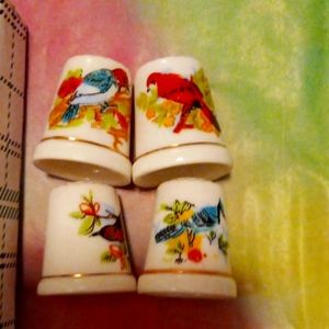 Set of Four Bird Design Thimbles